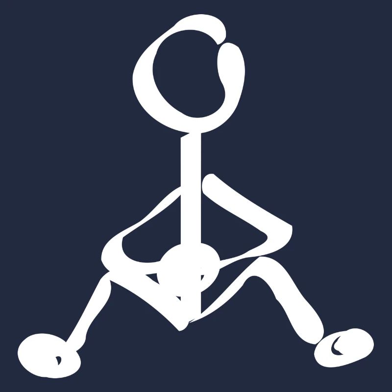 Strichmann sitzend Geschenkidee