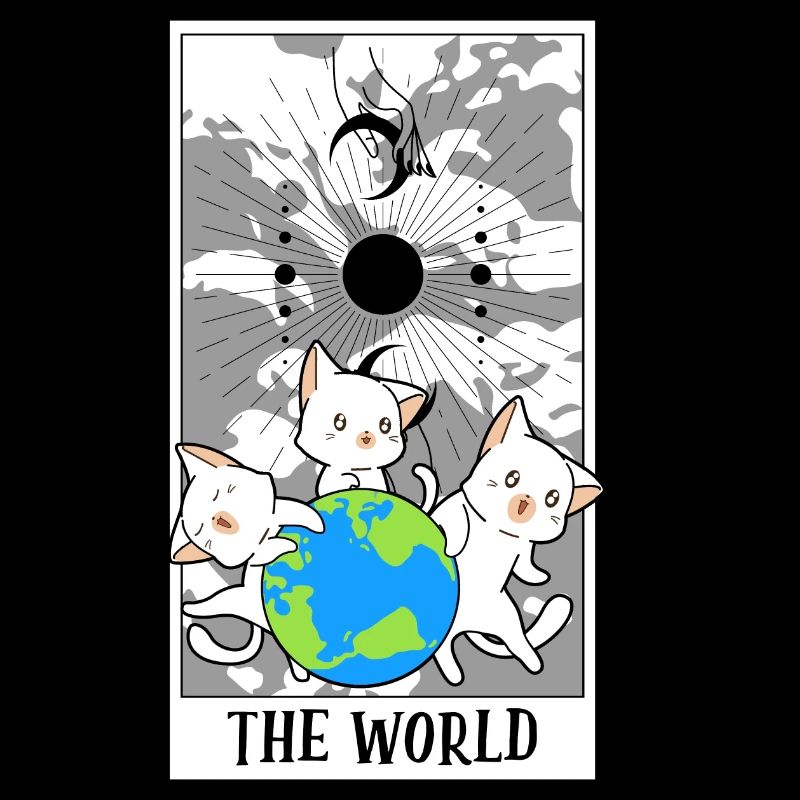 La carte de tarot du monde drôle de chat carte de tarot Un tarot
