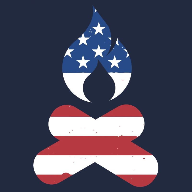 Camper Us Flag Camping