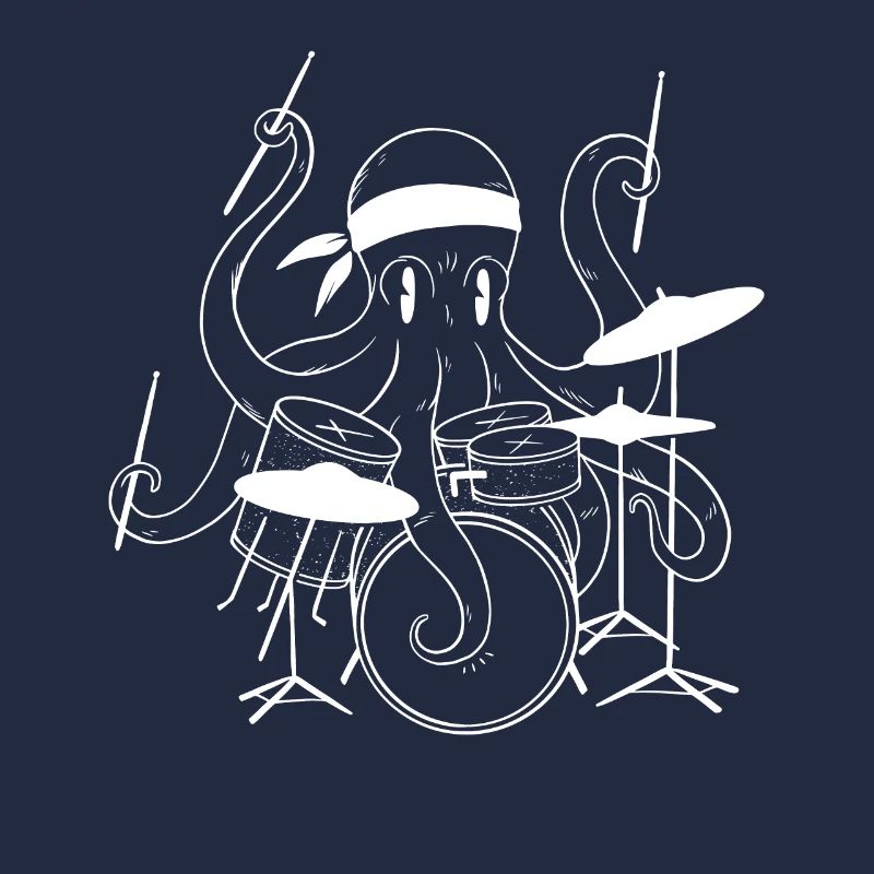 Octopus play drums drummer gift