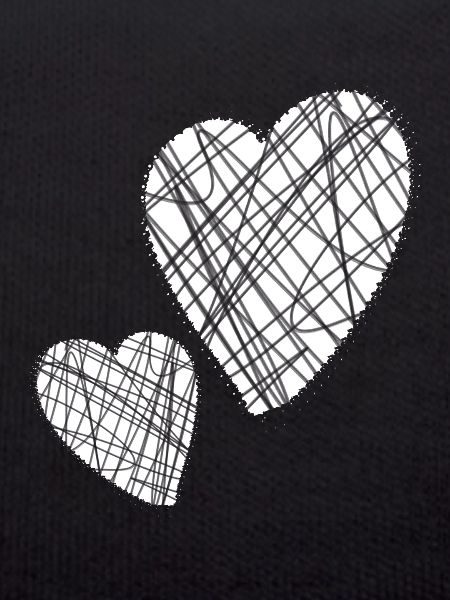 White heart with strokes