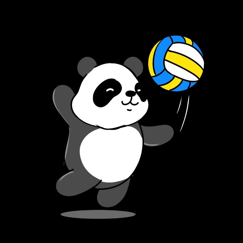 Panda joue au volley