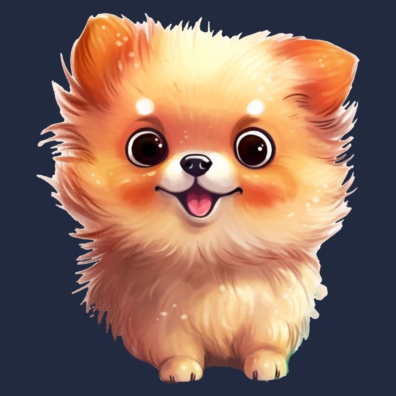 Dessin à l’aquarelle miniature de Spitz