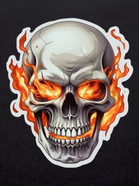 Skull on fire