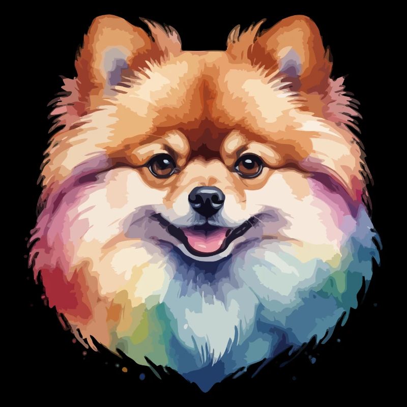 Chien de Poméranie coloré et mignon