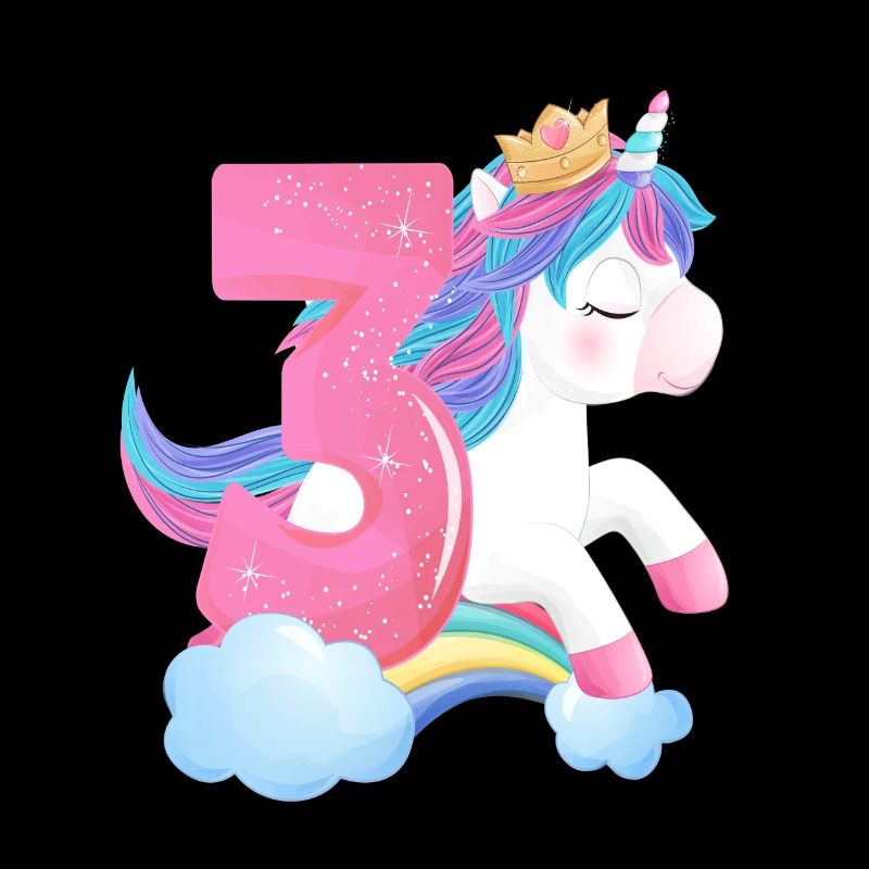 3. Geburtstag mit Einhorn-Motiv, rosa