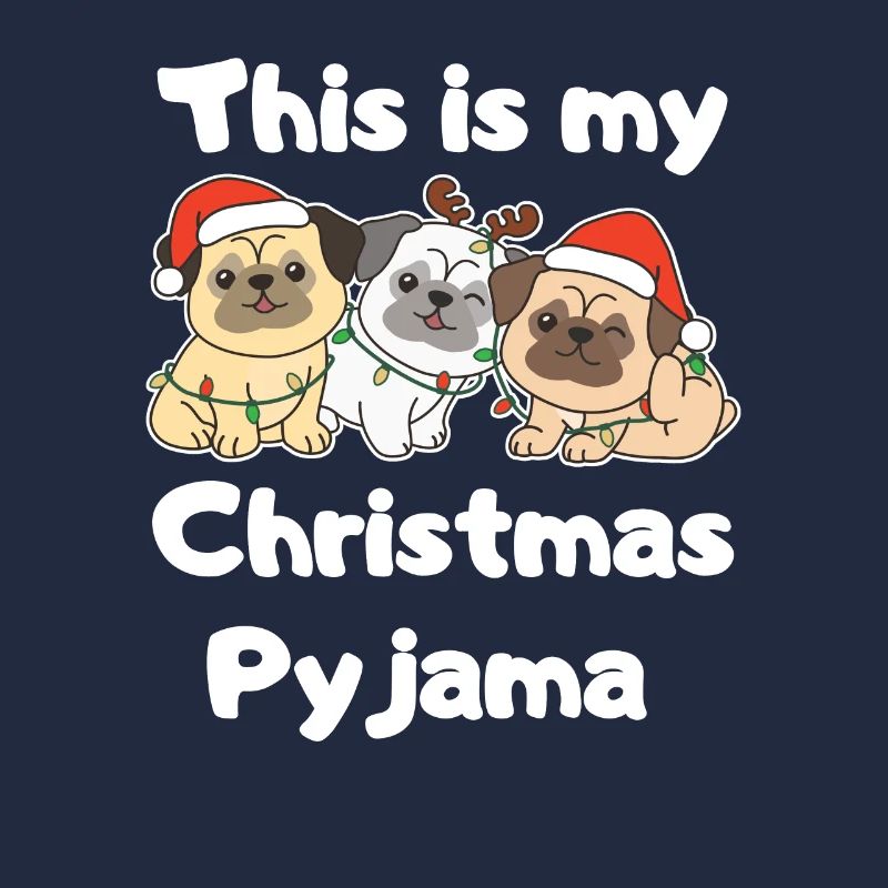 Mops Hunde Weihnachts Schlafanzug