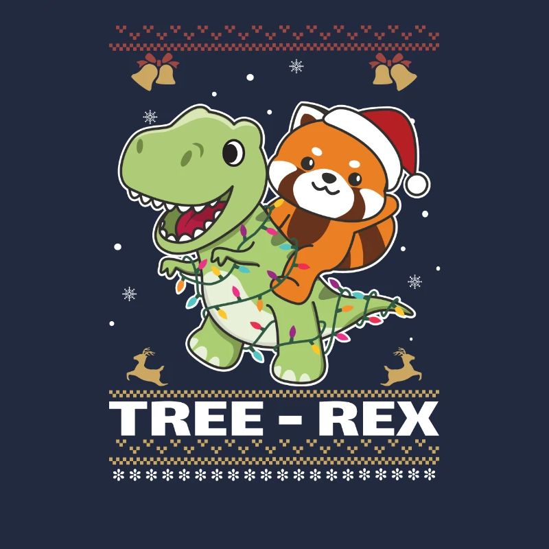 Merry Christmas ugly christmas Red Panda Tree Rex