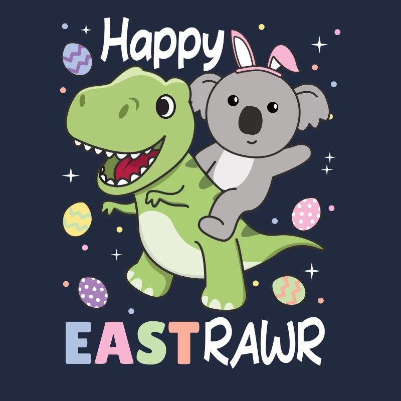 Koala avec T-Rex Easter Estrawr Easter Wordplay