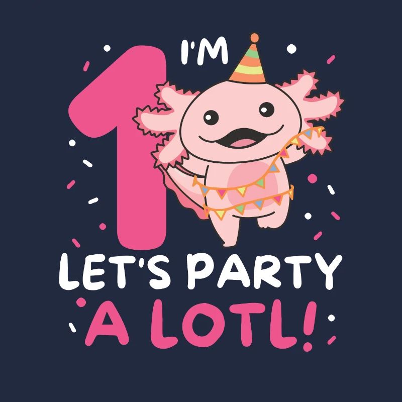 1. Geburtstag Axolotl ein Jahr alt süß Axolotls