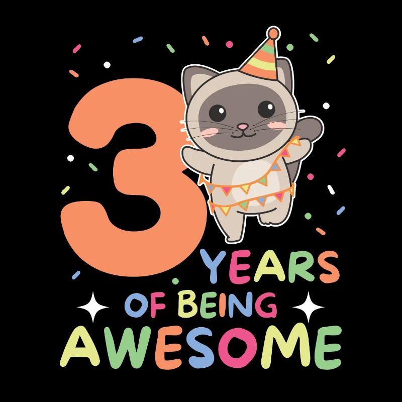 3ème anniversaire chat Enfants de trois ans