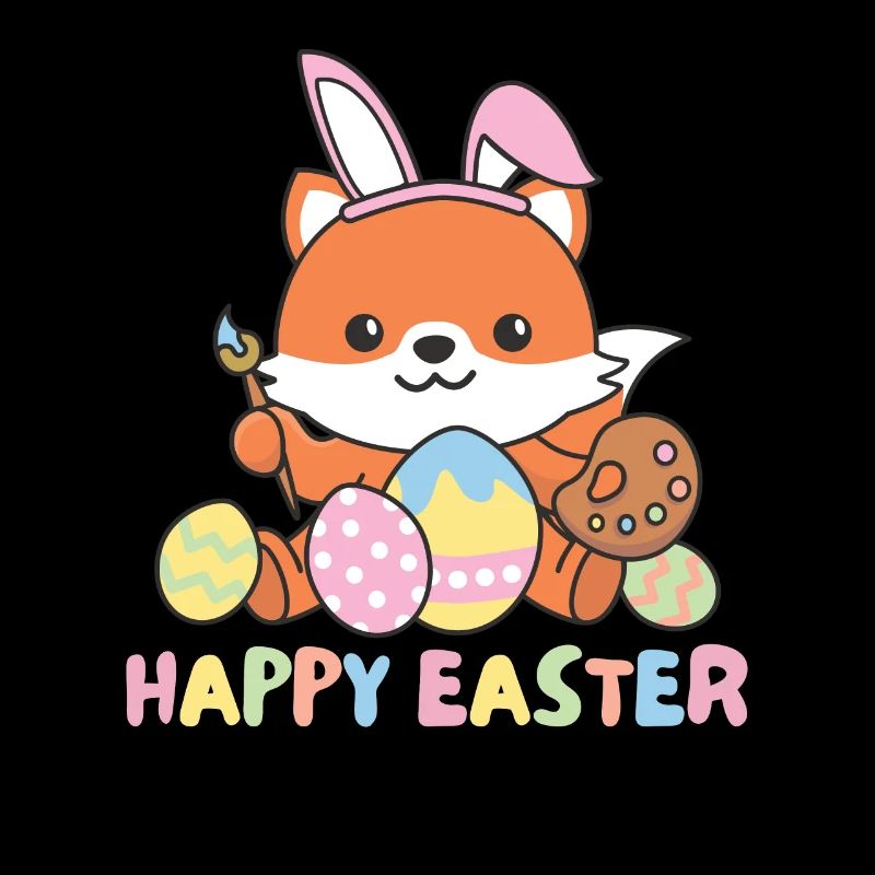 joyeuse Pâques doux renard Pâques avec œufs de Pâques