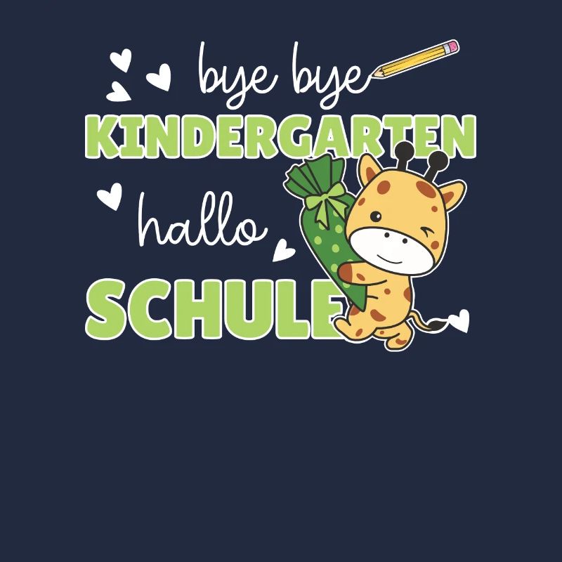 bye bye Kindergarten hallo Schule Giraffe