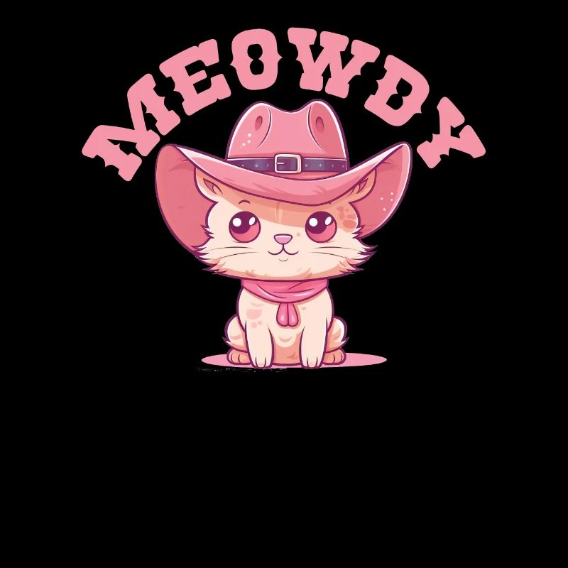Meowdy Howdy Cat Cowboy Hat Chats mignons