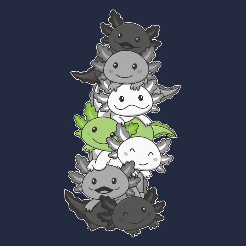 Agender Flag Pride LGBTQ Cute Axolotl Stack