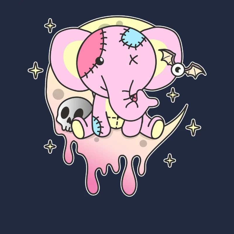 Kawaii Gothic Elefant Pastellfarben Gothic Goth