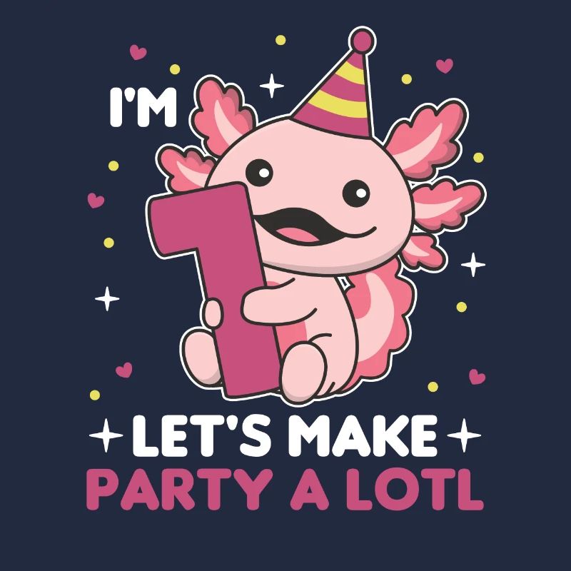 1. Geburtstag Axolotl ein Jahr alt süß Axolotls