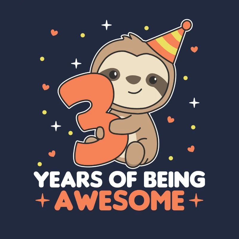 Sloth for 3rd birthday children three years old