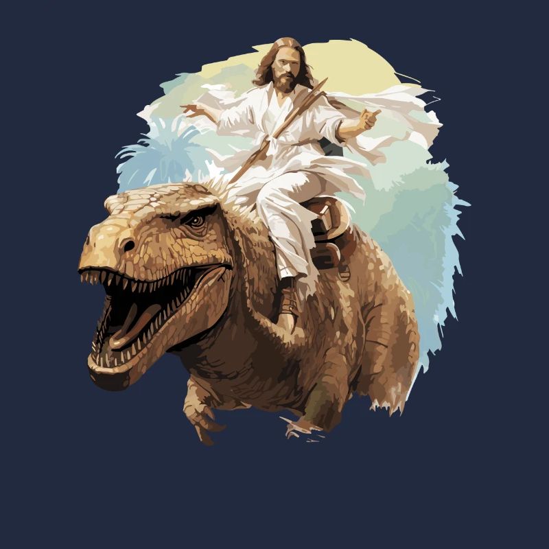 Cooler Jesus reitet Dinosaurier Lustiger