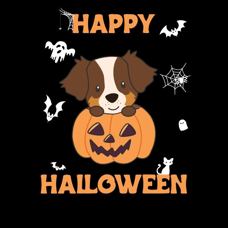 Australian Sheperd in Pumpkin Sweet Happy Halloween