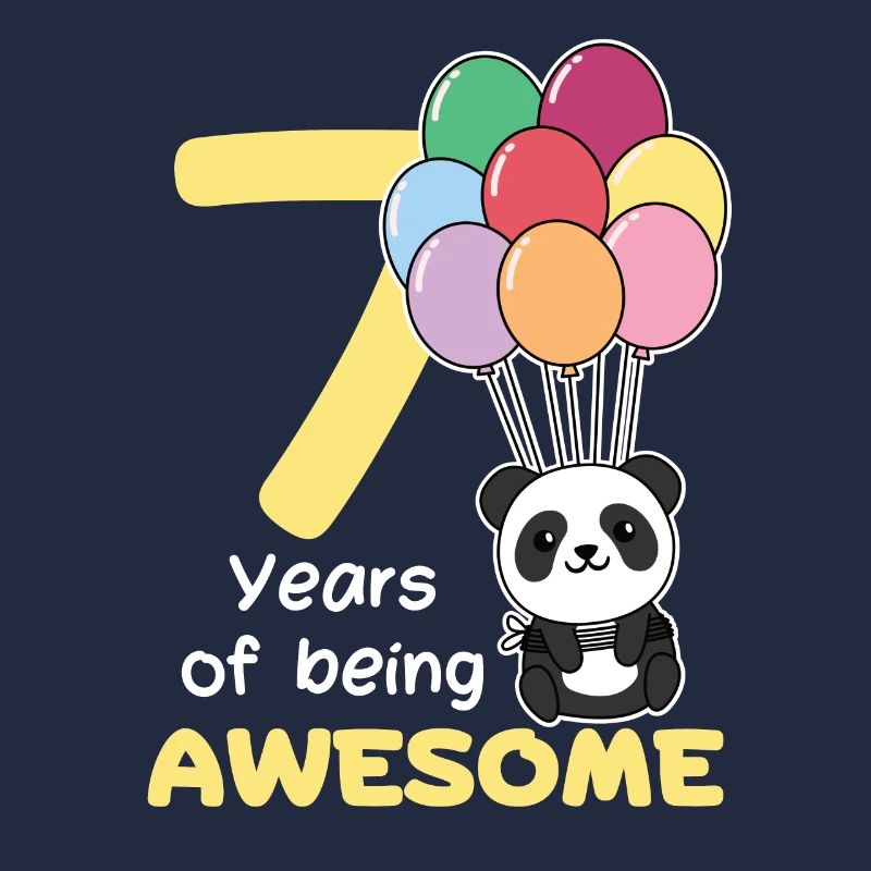 Panda for 7th birthday children seven years old