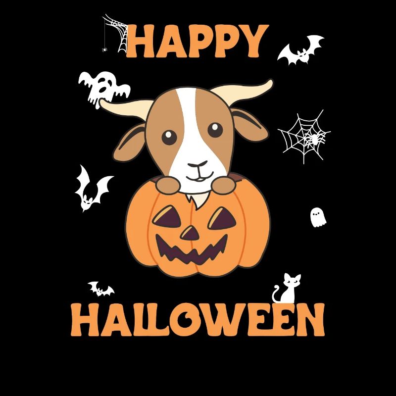 Chèvre à la citrouille chèvres mignonnes Joyeux Halloween