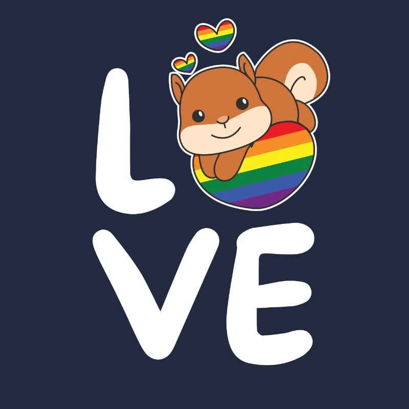 Rainbow Flag Pride LGBTQ Mignon Écureuil