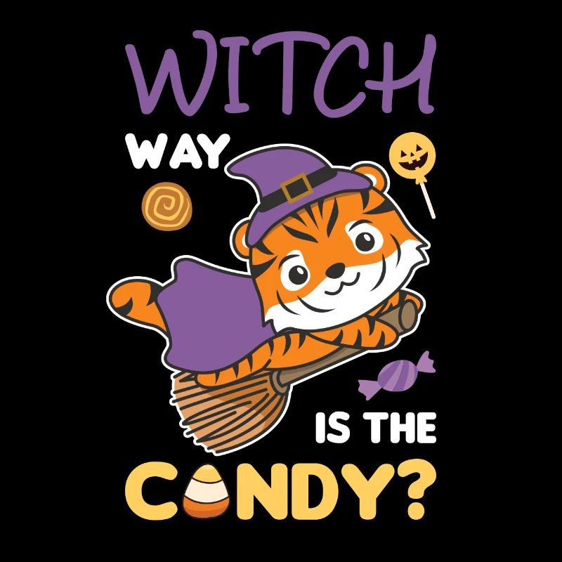 Tiger Hexen Witch way is the candy Happy