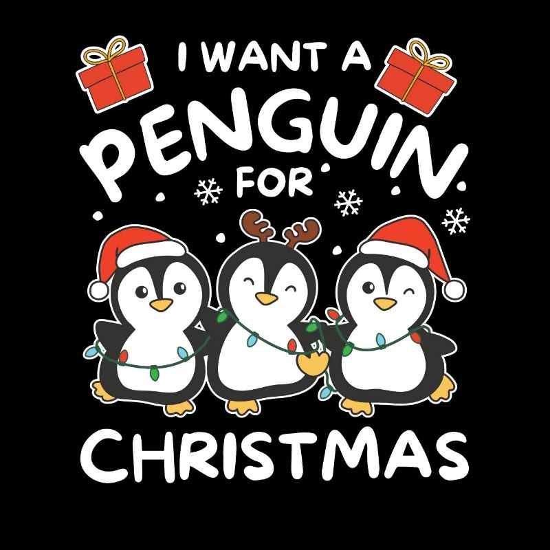 Ich will ein Pinguin zu Weihnachten süße Pinguine