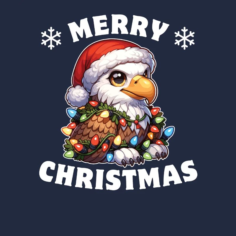 Christmas Fairy Lights Bald Eagle