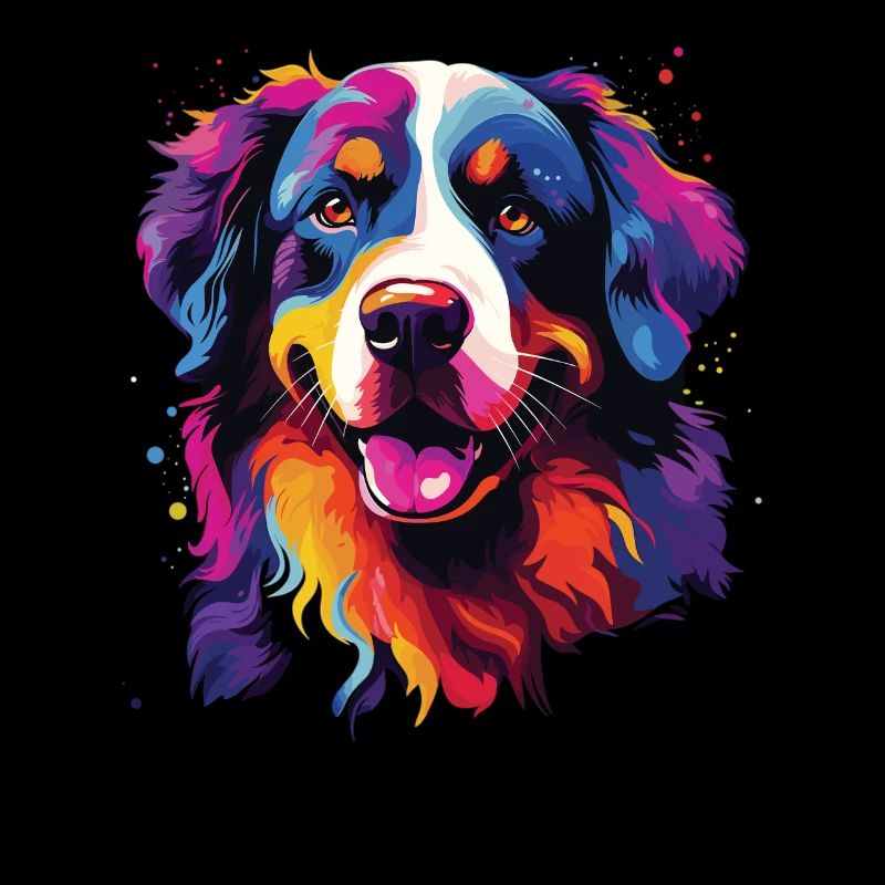 Wasserfarben Farbenfroher Berner Sennenhund
