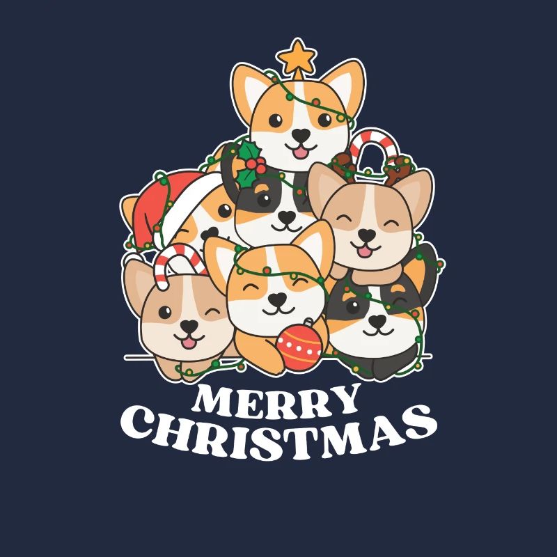 Joyeux Noël Corgi Chiens de la veille de Noël