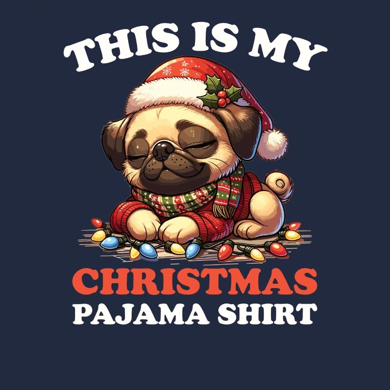 Mops Weihnachts Schlafanzug Hunde