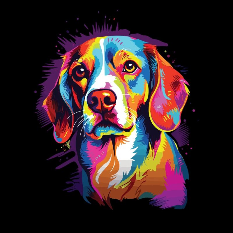 Watercolor Colorful Beagle