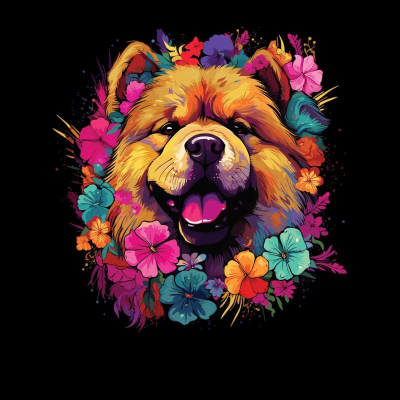 Wasserfarben Farbenfroher Chow Chow