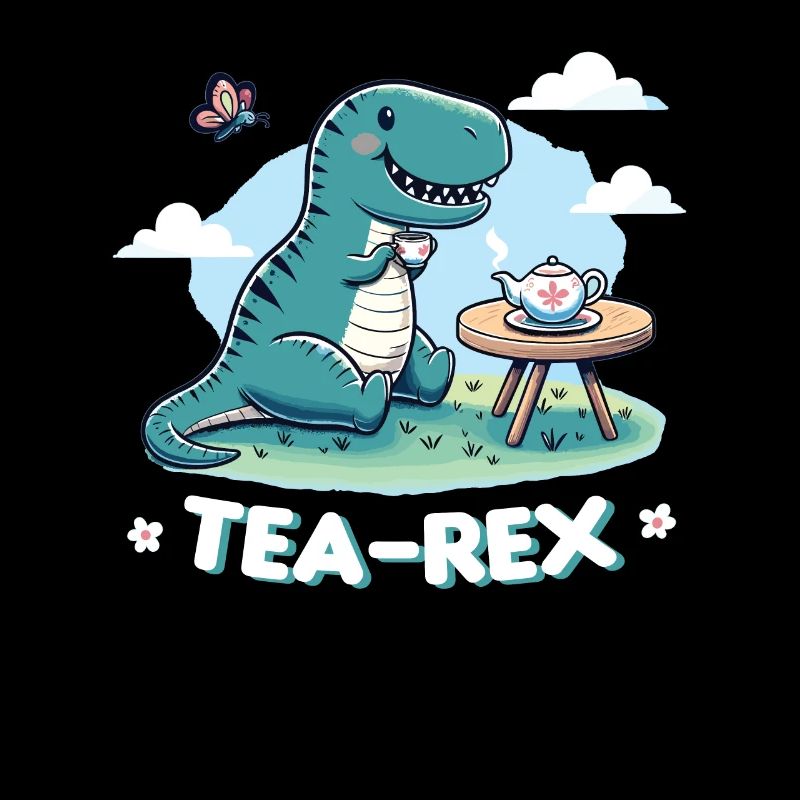 Kawaii Tea Rex T-Trex Tee Wortspiel