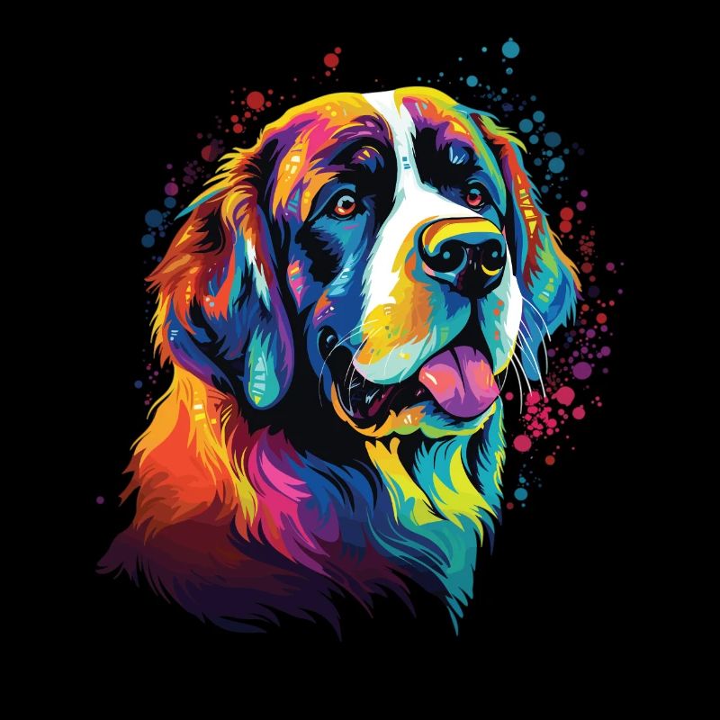 Aquarelle colorée Saint-Bernard