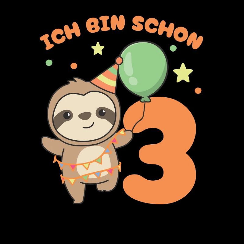 Ich bin schon 3 Faultiere Geburtstags Kinder