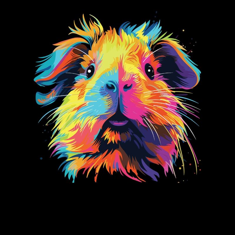 Aquarelle Coloré Cochon D’Inde Coloré