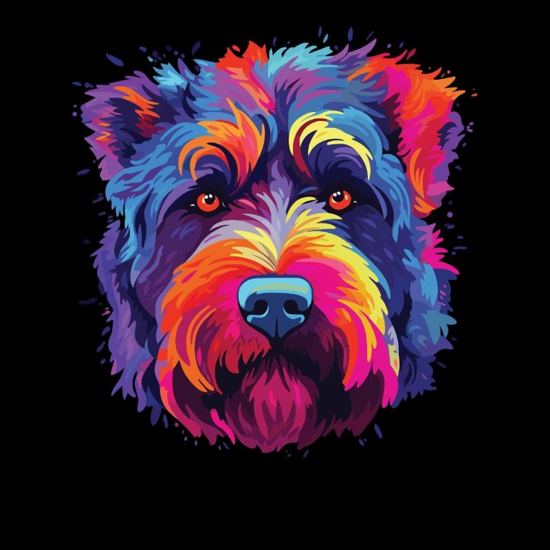 Wasserfarben Farbenfroher Bouvier Des Flandres