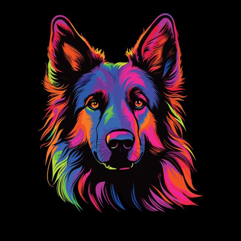 Wasserfarben Farbenfroher Belgian Tervuren