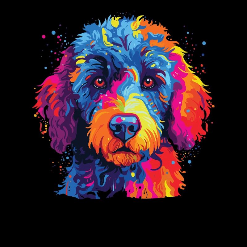 Wasserfarben Farbenfroher Spanischer Wasserhund