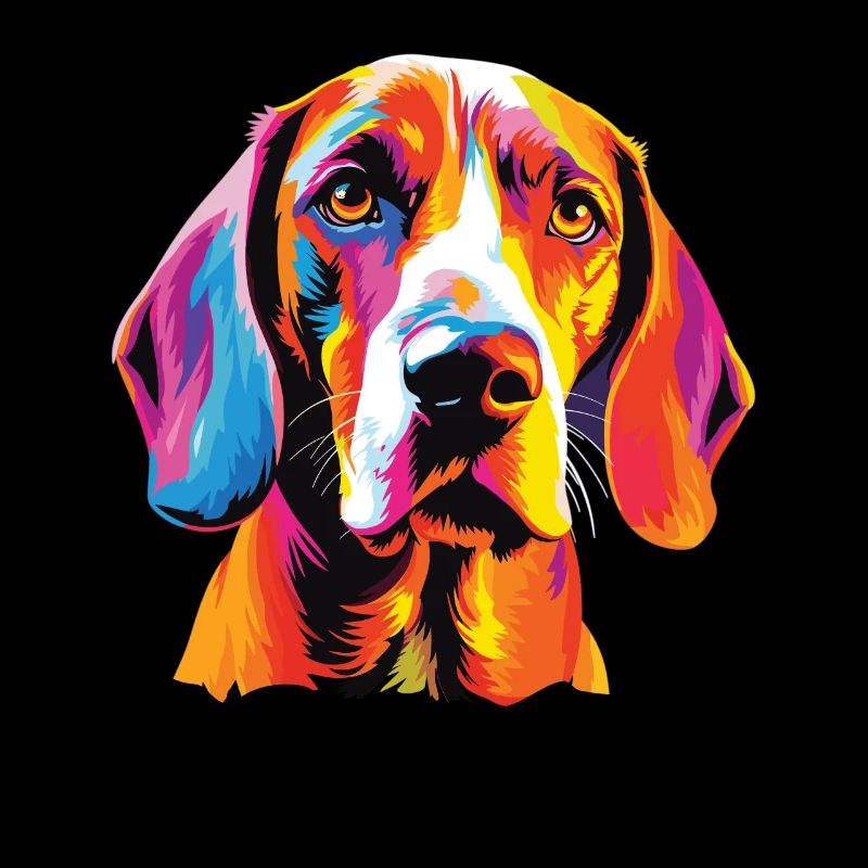 Aquarelle colorée Foxhound anglais