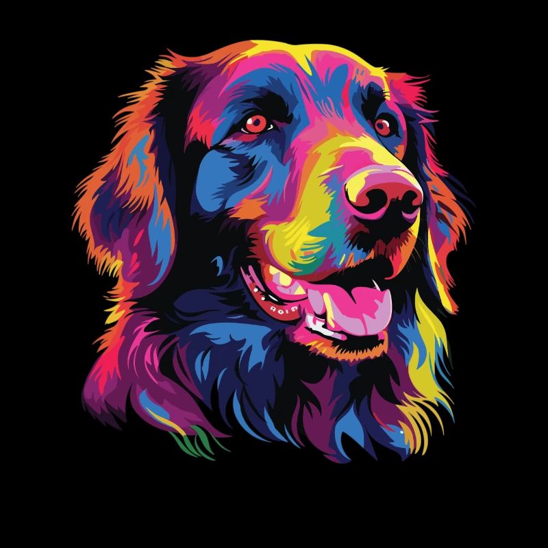 Aquarelle colorée plat enduit Retriever