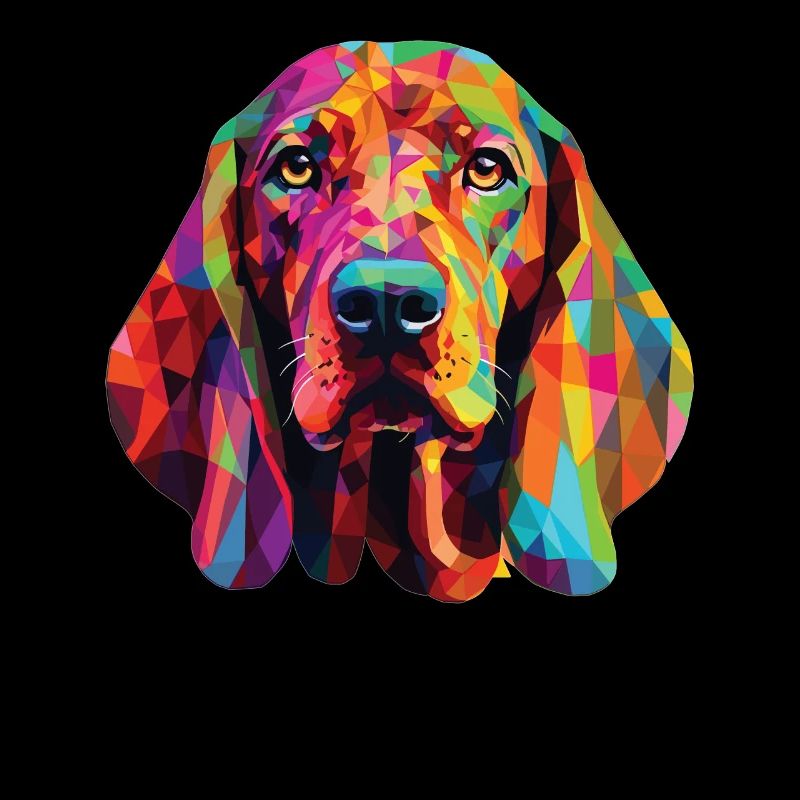 Aquarelle colorée Redbone Coonhound