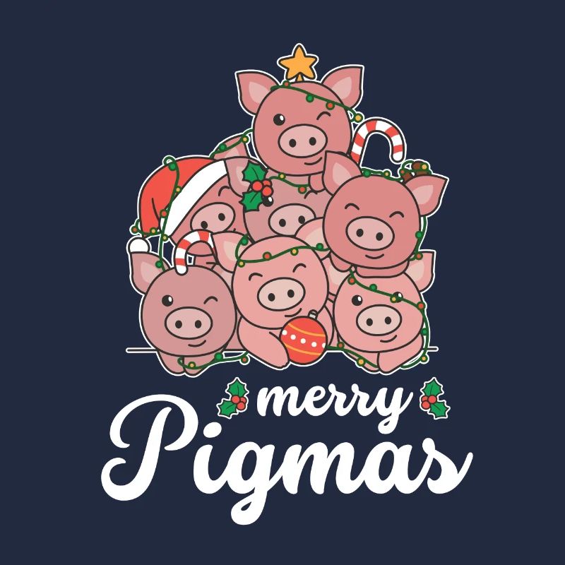 Joyeux Noël Pigmas Jeu de Mots Cochon