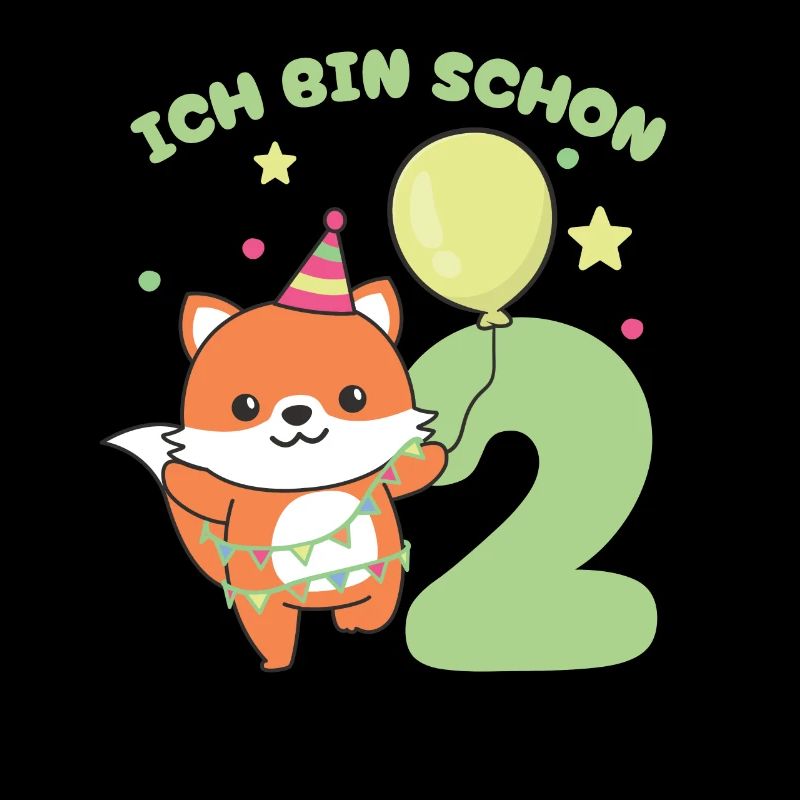 Ich bin schon 2 Füchse Geburtstags Kinder