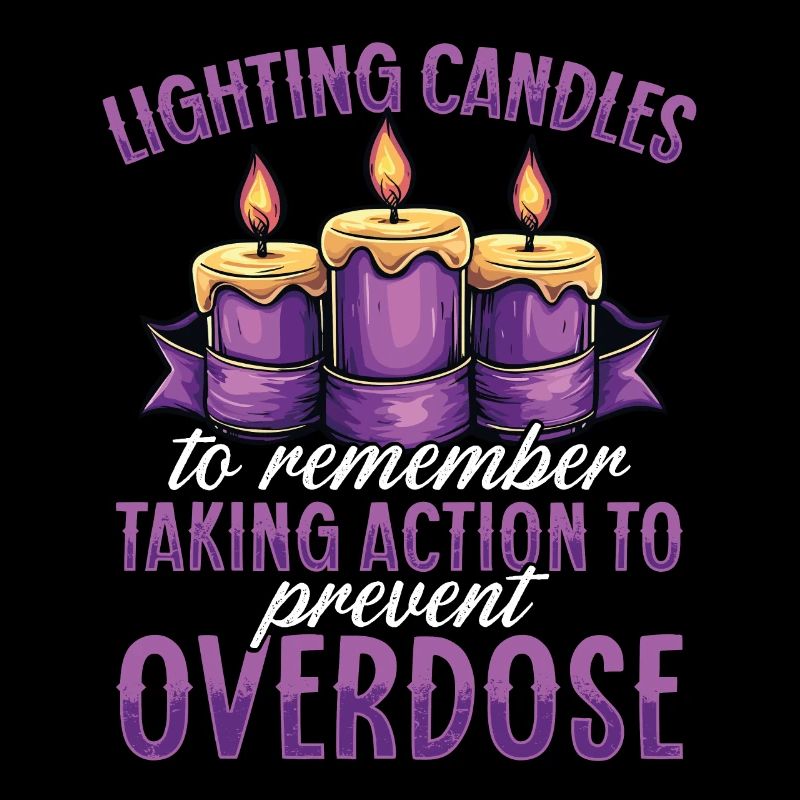 Lighting candles To remember Overdose Awareness