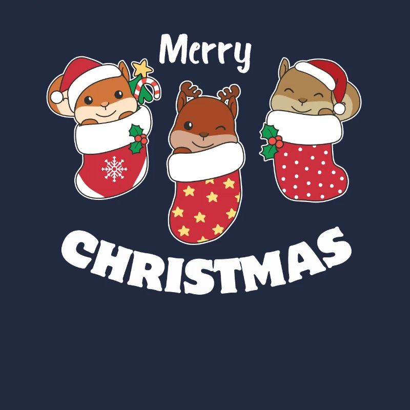 Süße Eichhörnchen in Weihnachtssocke zu