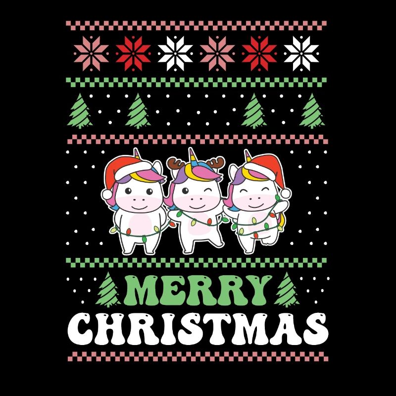 Joyeux Noël rétro laide noël licorne